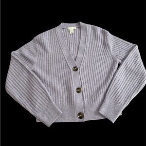 H&M Light Purple Ribbed Cardigan